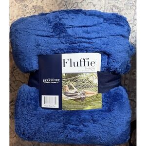 Berkshire Fluffie Blue‎ Soft Throw Blanket 60x70 NEW With Tags